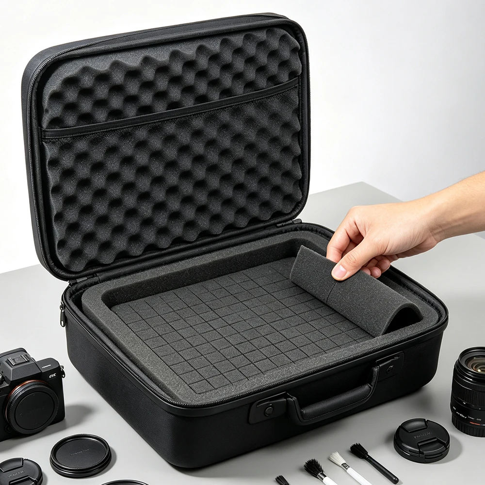 Shockproof Sponge Pick DIY Grid Hand-tear Foam Part Cotton Lining Packing Block Shockproof Pad For Tool Box Packaging