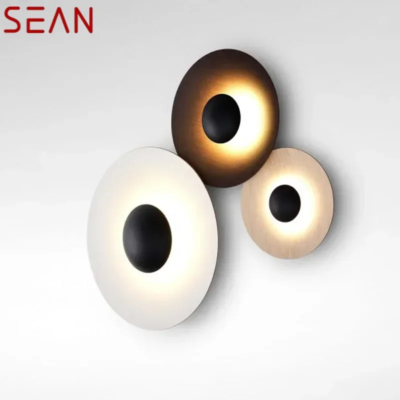 SEAN  Round Nordic Wall Lamp Aluminum Modern Fashion Sconce Light New Design For Bedroom Creative