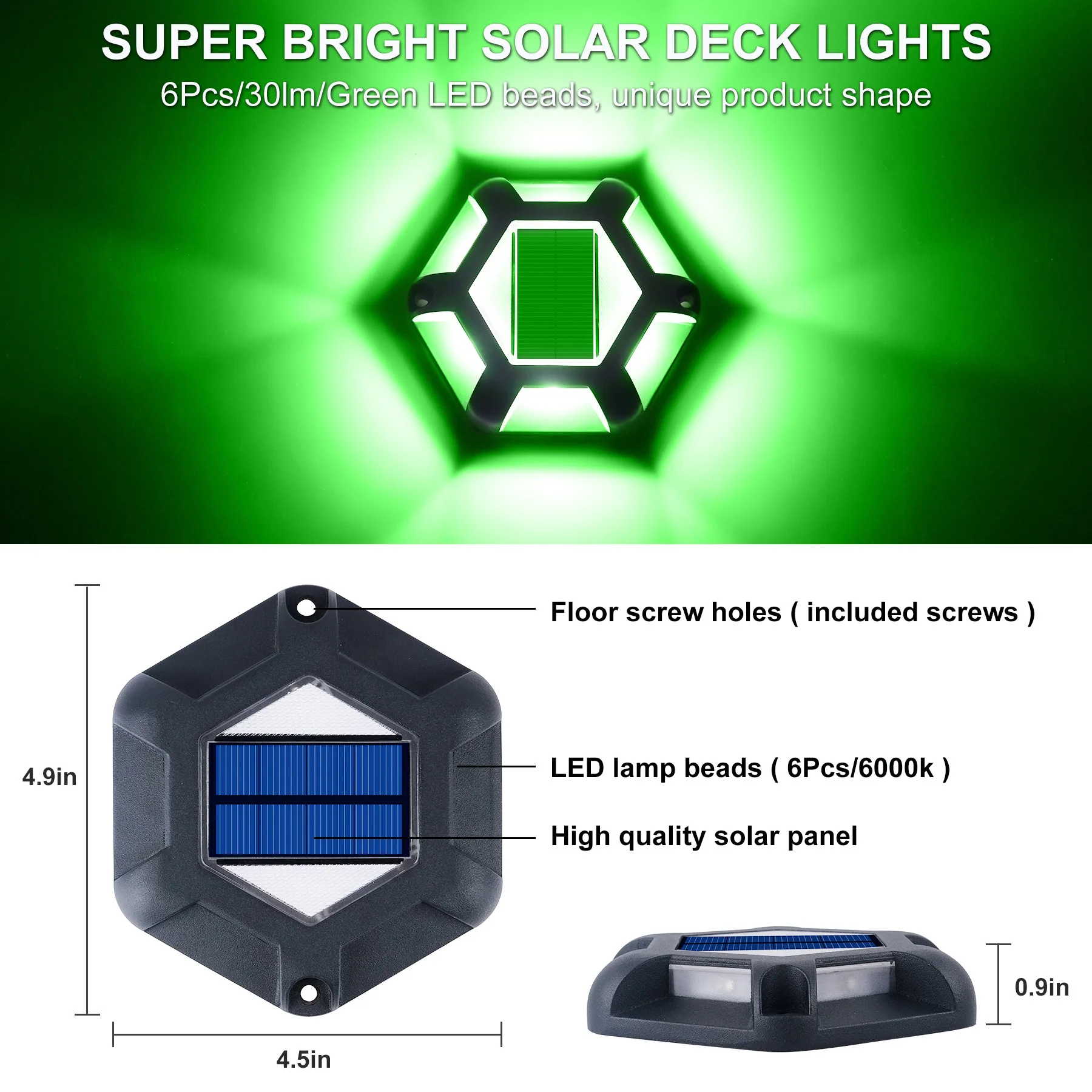 8PCS Green Solar Light Outdoor Solar Street Light Lawn Lamp Garden Decor Buried Stair Lamp Underground Decking Lampy Solarne