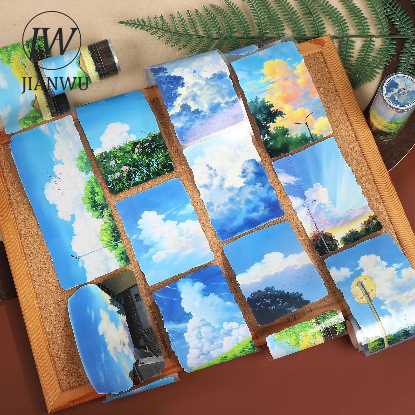 

JIANWU 80 мм * 525 см винтажное растение голубое небо облако пейзажный материал коллаж скрапбук ПЭТ лента креативный DIY журнал канцелярские принадлежности