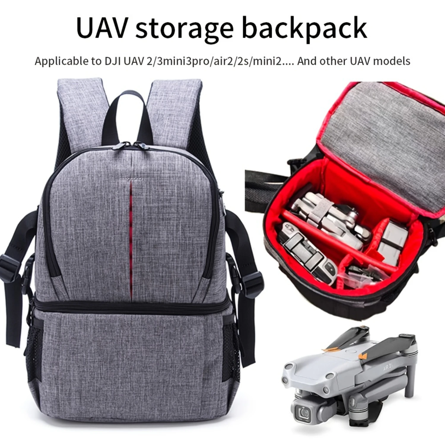 

UAV Drone Backpack With Simple Double Shoulder Strap Backpack Unisex For DJI Drone 2/3mini3pro/air2/2s/mini2 And Other Models O