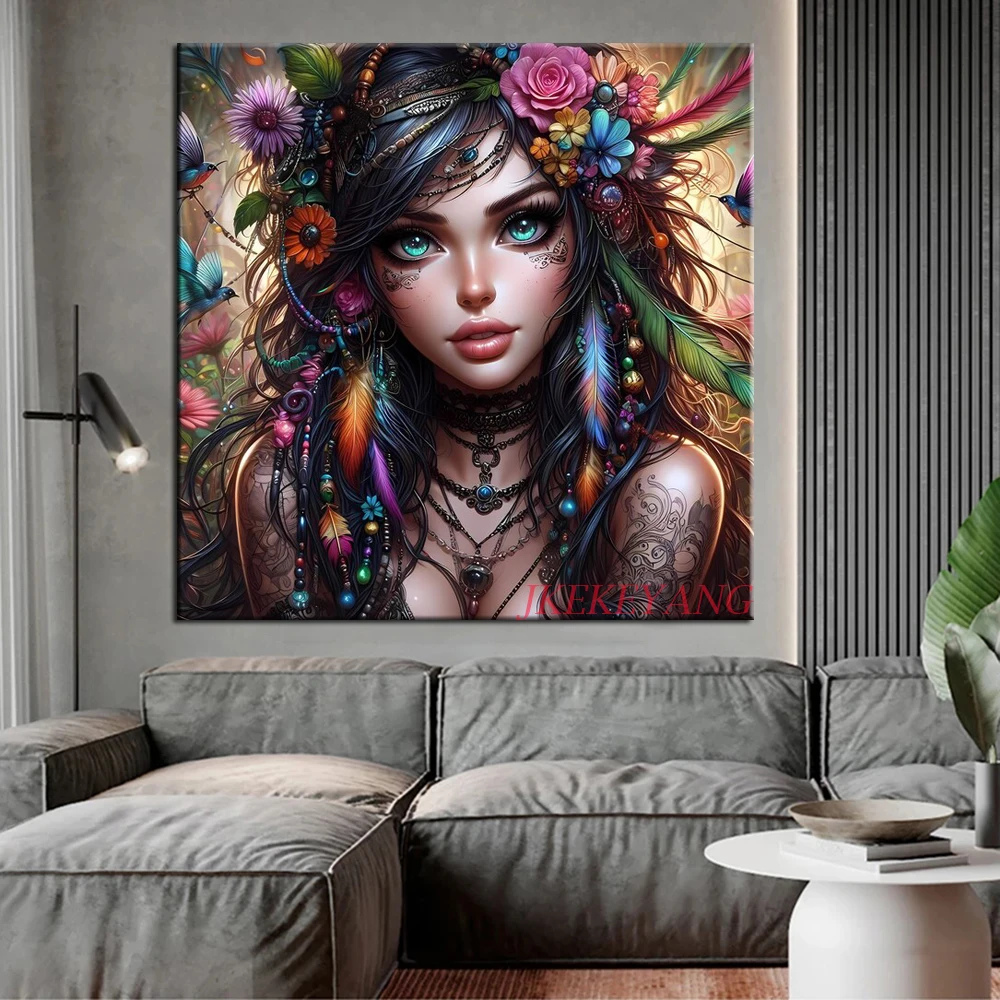 Fantasy Witch Girl Picture Full Square/Round Drill 5D DIY Diamond Painting Diamond Embroidery Cross Stitch Home Decor