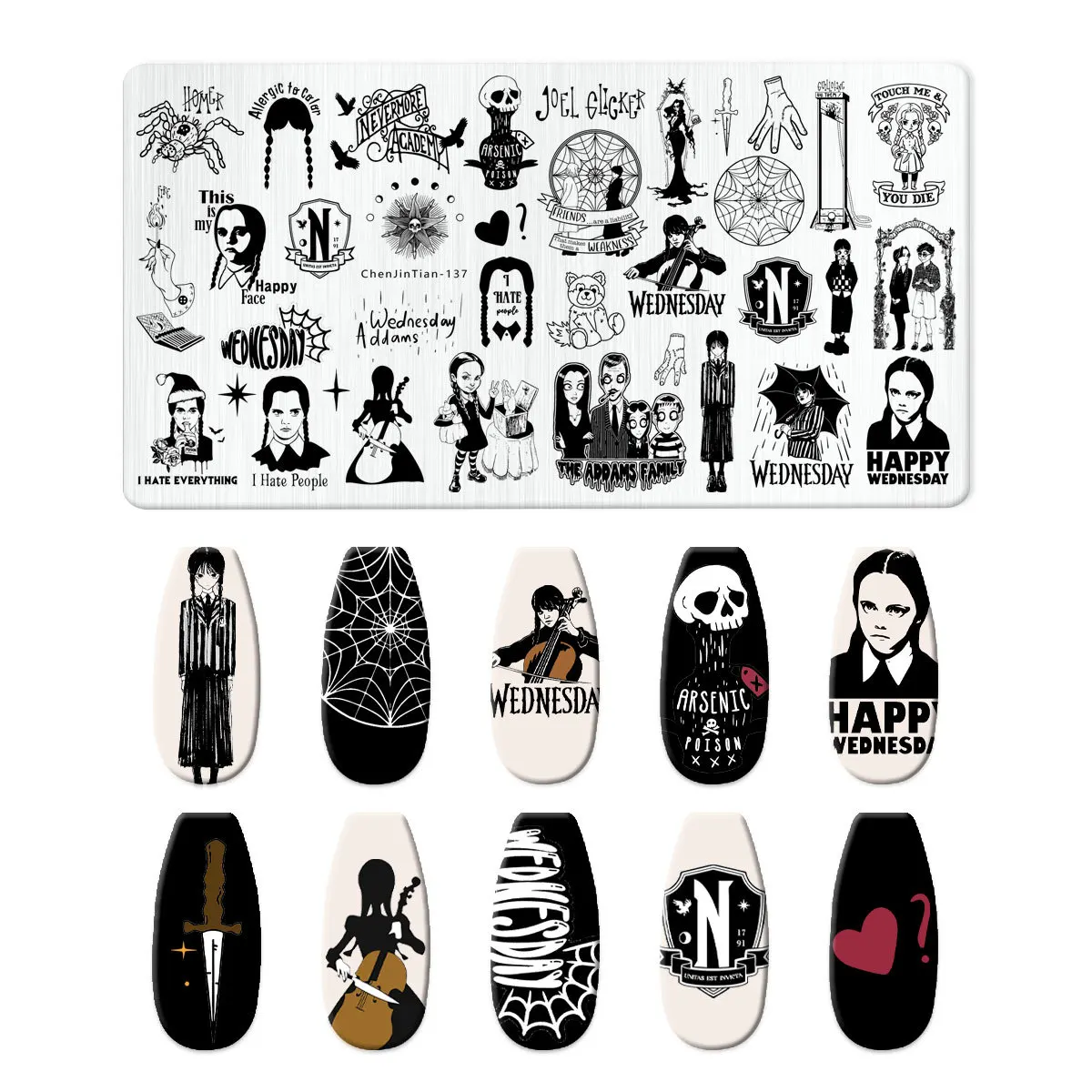 Halloween Nail Stamping Plates Zombie Bride Skull Bat Template Stencils Nail Art Stamp Image Plate Manicure Nail Print Tool