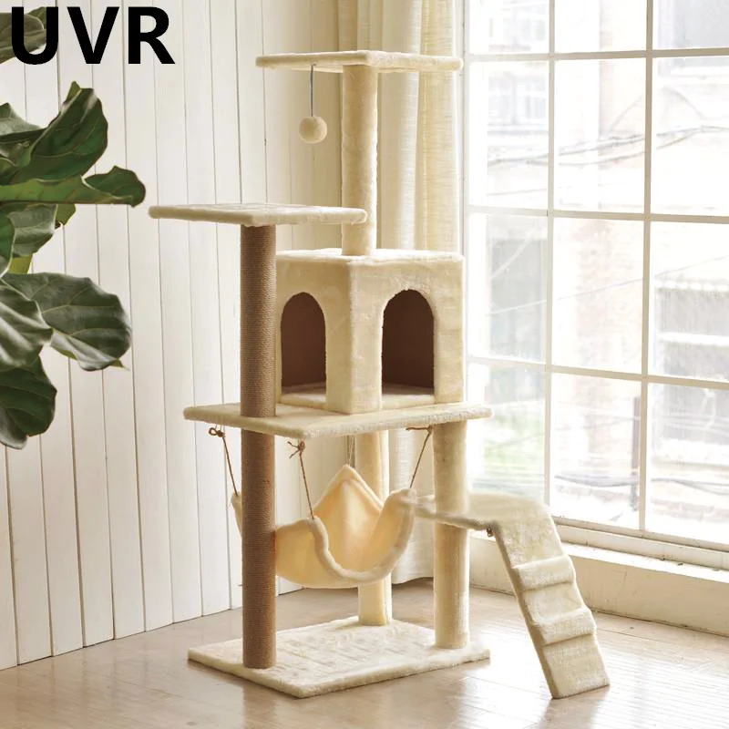 UVR Multi-level Cat Tree Climbing Frame All-in-one Cat Nest Cat Jumping Toys Sisal Scratching Post Cat Tree Climbing Perch Table