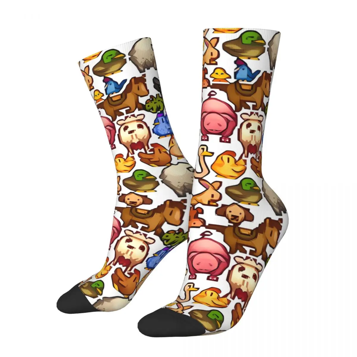 Funny Crazy compression Animals Iphone Sock for Men Hip Hop Vintage Stardew Valley Happy Quality Pattern Printed Boys Crew Sock