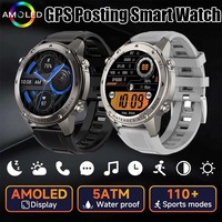 2025 New GPS 10ATM Waterproof Built in Compass Barometric Altemeter 6 Satellite System Men Bluetooth Call Compass Smart Watch