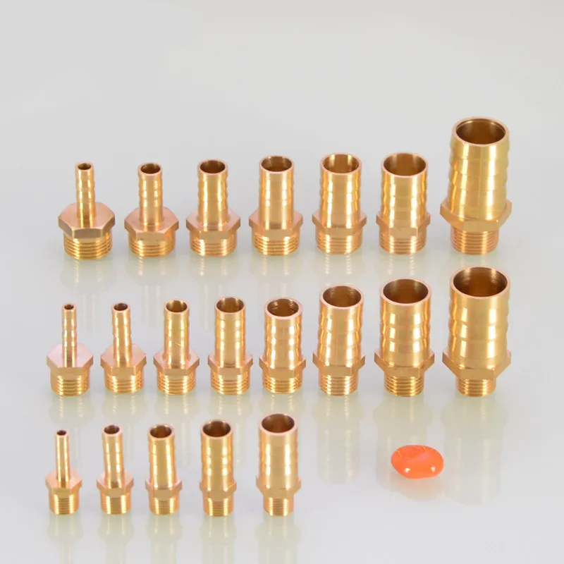 Encaixe de tubos de latão para mangueira Barb cauda, BSP macho conector, cobre junta, acoplador adaptador, 6mm, 8mm, 10mm, 12mm, 14mm, 16mm, 1/8