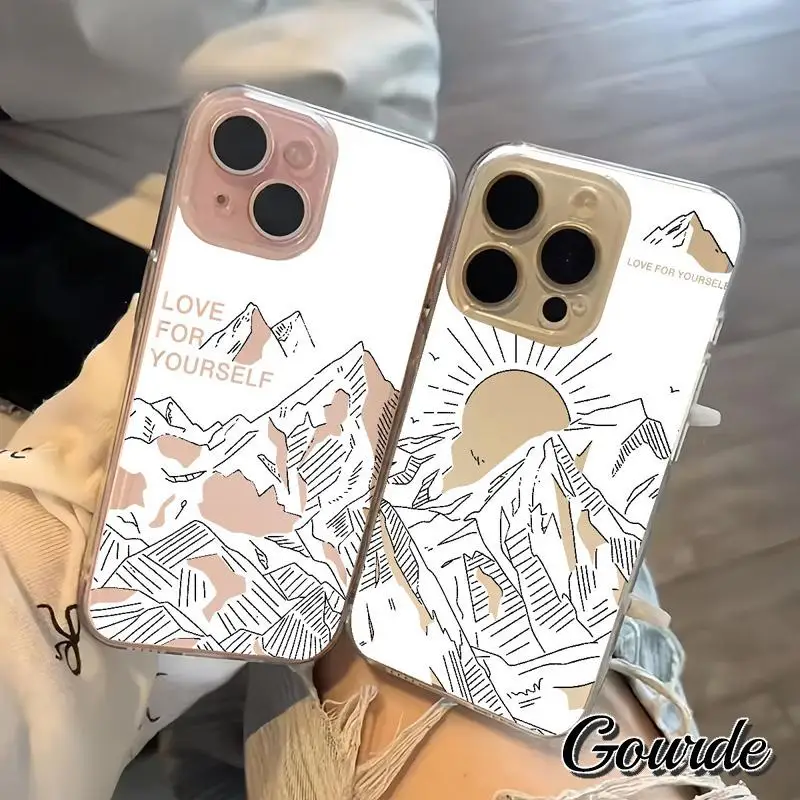 

Gourde Mountain Healing Fresh Pattern Phone Case for iPhone 16 15 14 12 13 11 Pro Max IP 7 8 Plus Iphone X XS XR Xs Max