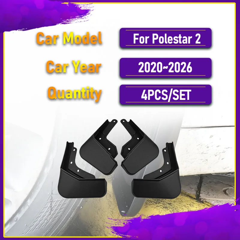 Car Mudguards For Polestar 2 2020 2021 2022 2023 2024 2025 2026 Antifreeze Fenders Flap Mud Door Guard Exterior Auto Accessories