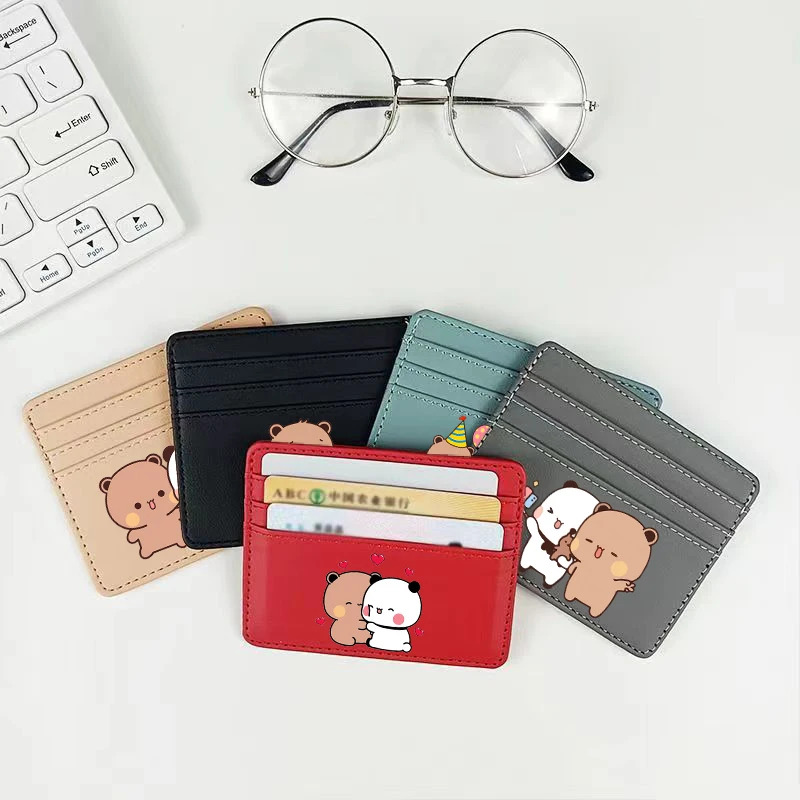 Bubu Dudu Coin Purse Yier Bear Panda Anime Credit Card Holder Passport PU Wallet ID Cards Cover Case Bag Men Woman Birthday Gift