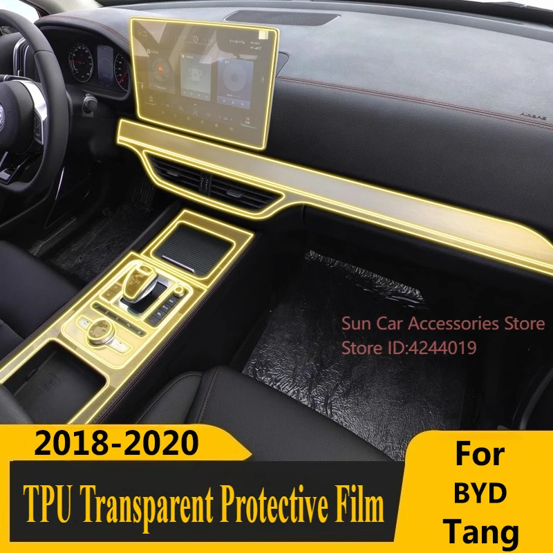 

Для BYD Tang New Energy, специальный экран, центральное управление, внутренняя наклейка, защитная пленка из ТПУ, модифицированные аксессуары для салона автомобиля