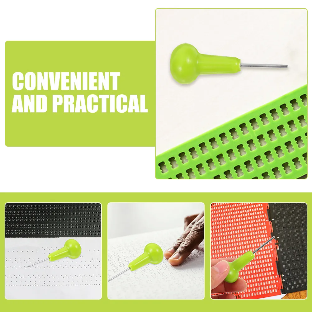 Picture 7: 2Pcs Plastic Braille Pen Blind Writing Tool Comfortable Grip Braille Writer for Learning and Writing by Visually Impaired
