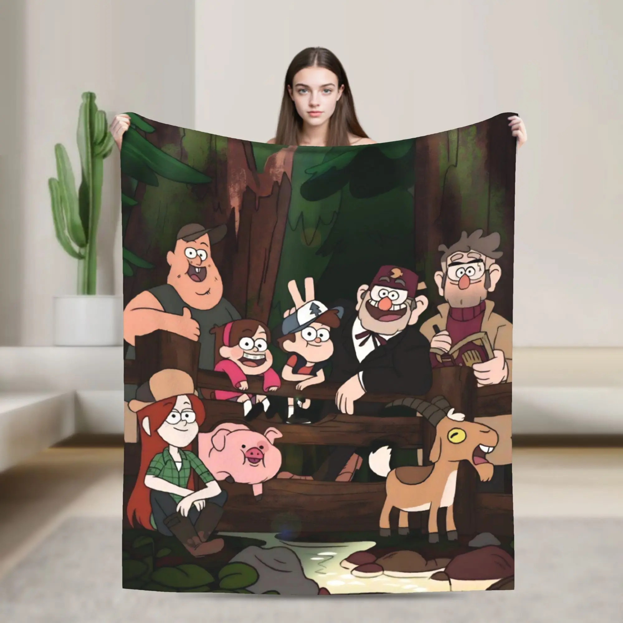 G-Gravity Falls Throw Blanket for Couch  Fuzzy Soft Plush Blanket 50x60 Inches Multi-size Bedspread for All Seasons