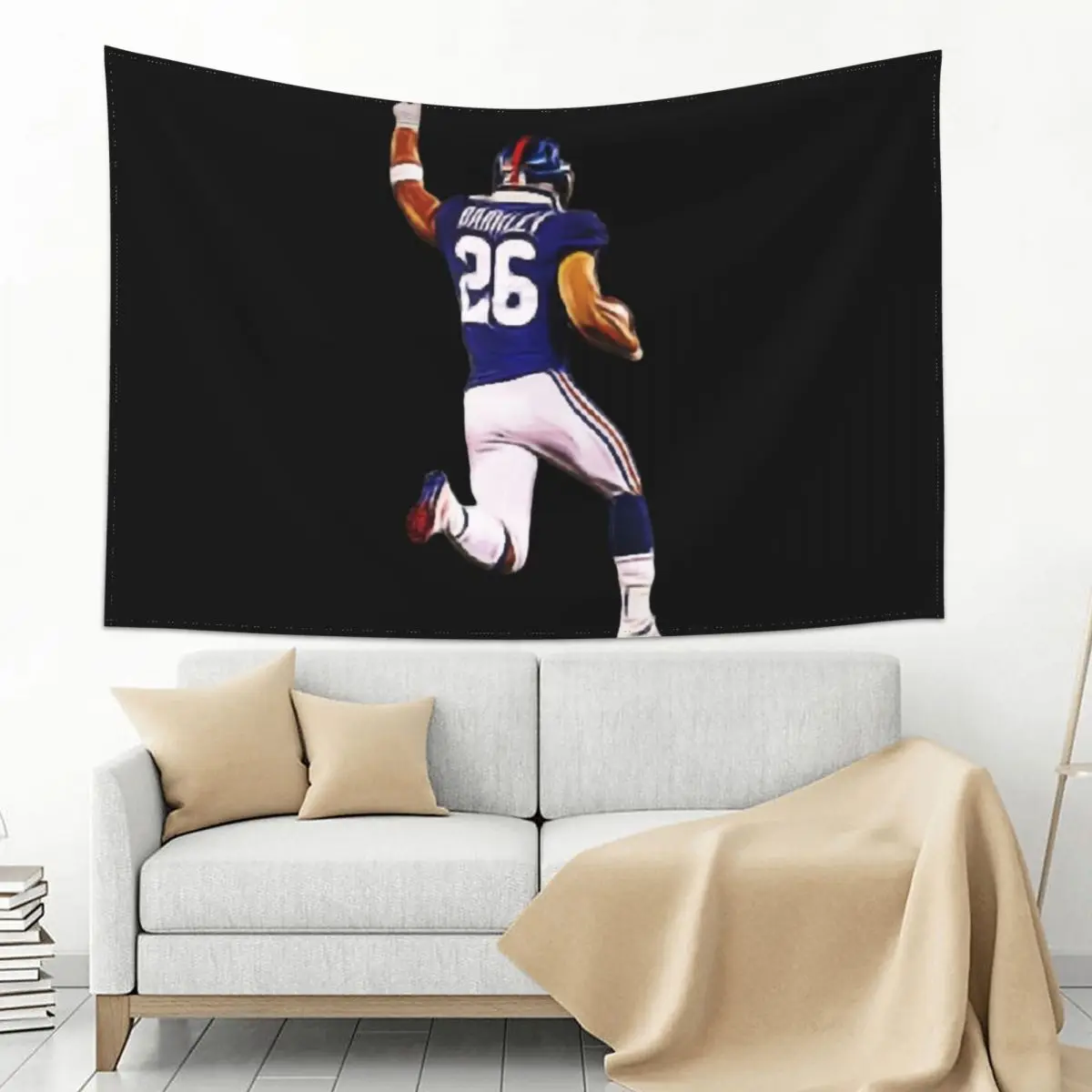 

Saquon Barkley Cartoon Graphic Classic T-Shirt.png Tapestry Cute Decor Room Design For Bedroom Tapestry