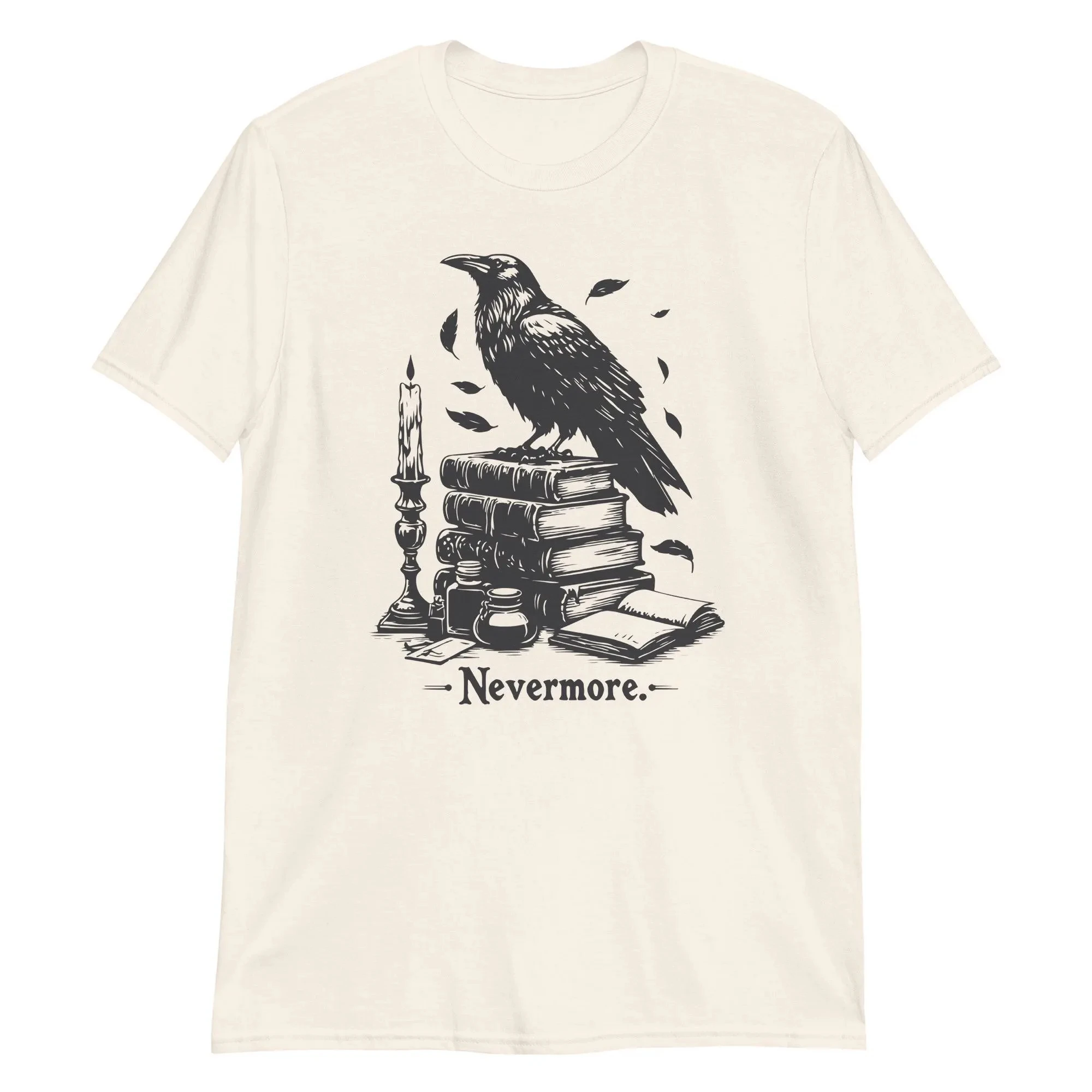Nevermore Raven Men Shirt Edgar Allan Poe Tee, The Raven Poem Shirt, Gothic Literature Gift, Dark Academia Book Lover T-Shirt