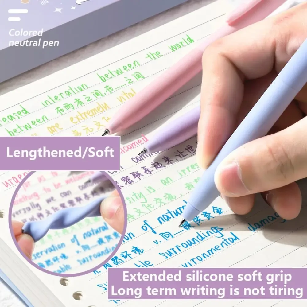 6 Farben/Set Farbgelstift 0,5mm ST-Spitze Kugelschreiber Schreibwerkzeug Farbige Tinte Unterschriftenstift Schülergeschenk Schreibwaren Schulbedarf – Detail 5