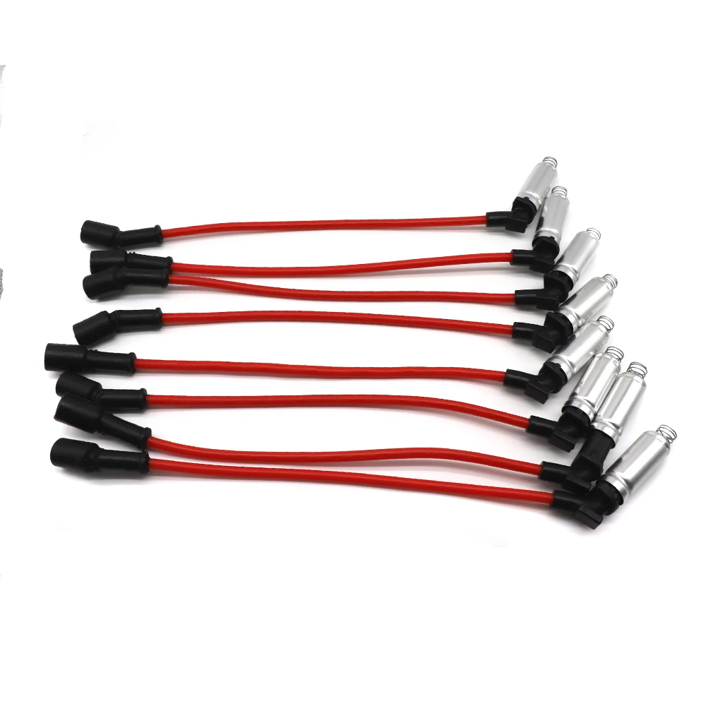 8pcs Ignition Spark Plug Wire Kit Set Cable 48322R For Chevrolet Silverado Tahoe GMC Savana Sierra Hummer H2 H3 Isuzu Ascender