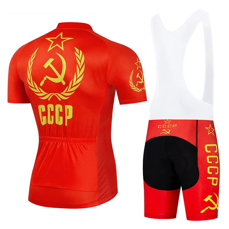 CCCP Team Cycling Jersey and Bib Short Sets 2024 Mens Shirt Mountain Bike Clothing Summer Sport Suits MTB Maillot Racing Clothes