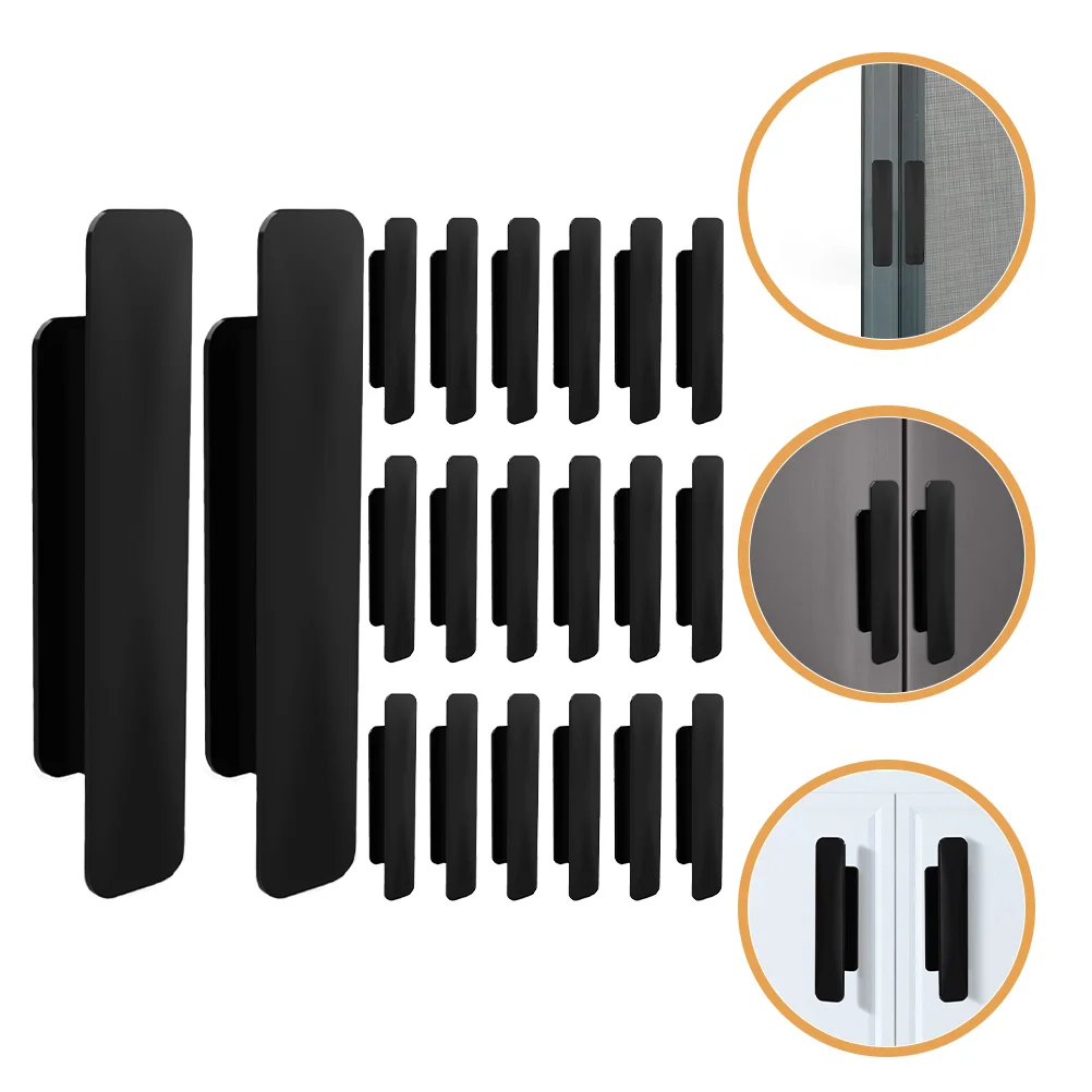 

Black Drawer Pulls Self-adhesive Handle Cabinet Door Handles Abs Sliding Window