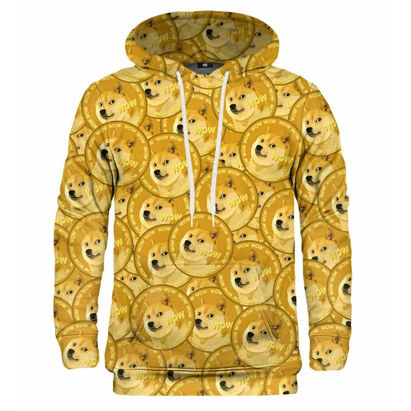 Pop 3D Doge Graphic Hoodies for Men Clothing Cute meme Shiba Inu Kabosu Hoodie Funny Kids Sweatshirt Casual Hooded Pullover Tops