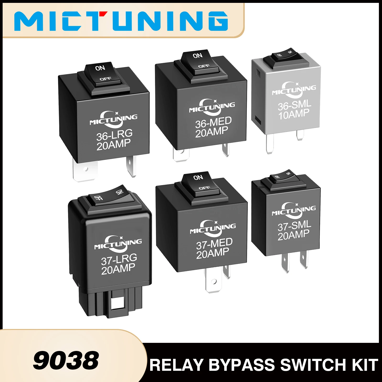 MICTUNING Relay Bypass Switch Kit Diagnostic Tester Scan Tool & Fuel Pump 9038 Relay Bypass Master Kit Replaces 9036 9037