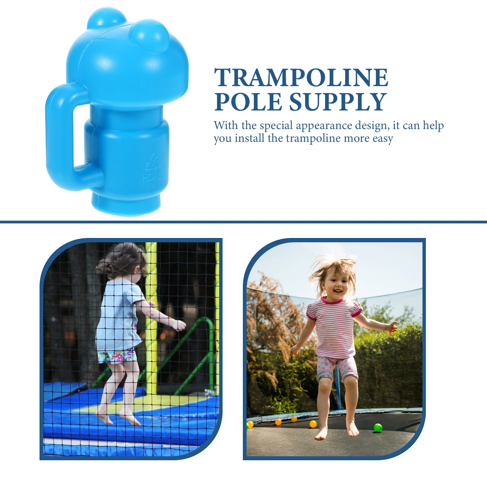 

6 Pcs Trampoline Pole Covers PP Material Wear Resistant Durable Plastic Tube Protectors Kids Bounce Steel Rod Caps