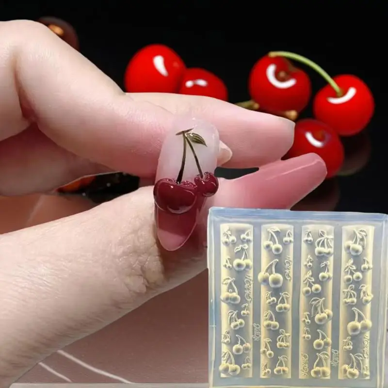 

Manicure Design Mold for Nail Art, 3D Silicone Rose Flower Butterfly, DIY Cherry Jewelry Craft Template