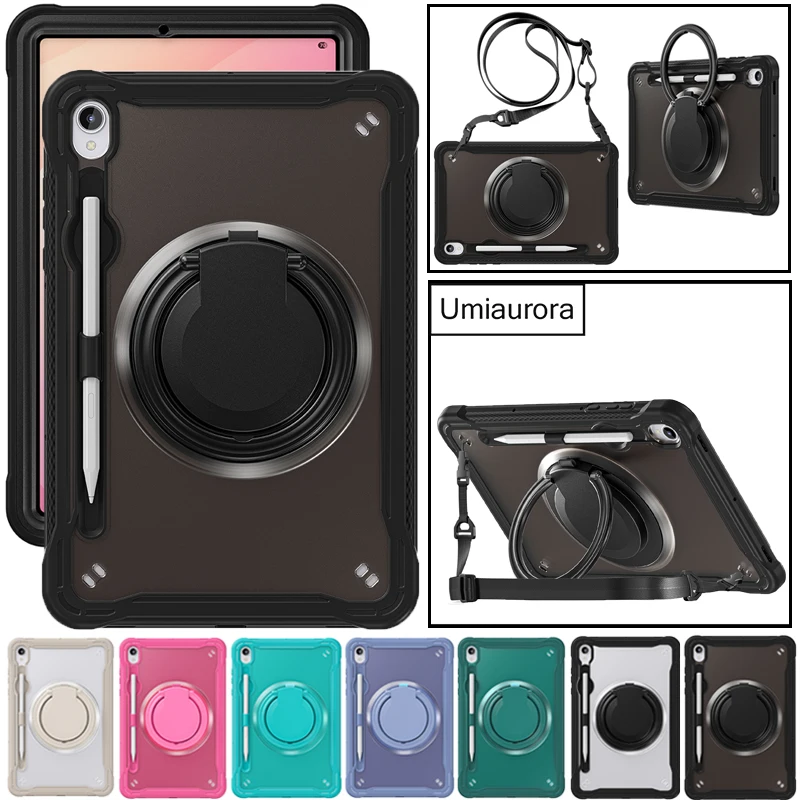 

﻿For Samsung Tab S11 11 inch SM-X730 SM-X736B Shockproof PC Tablet Case 360 Rotation Pull Ring Stand Strap Armor Cover Funda