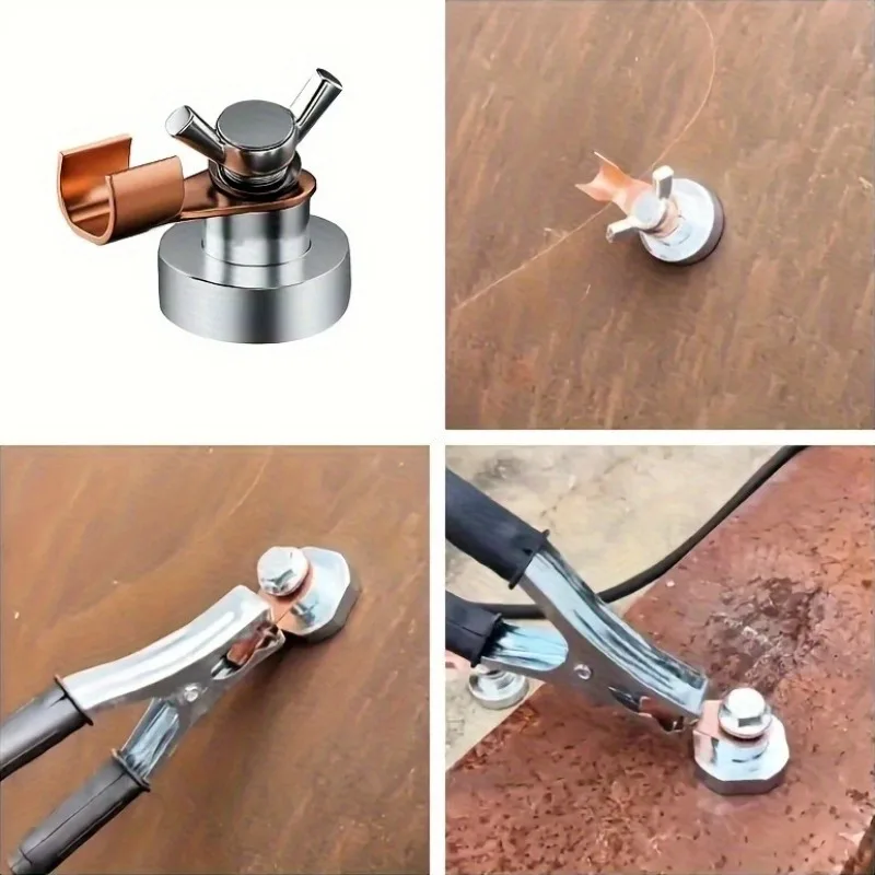 2-Pack Large Welding Magnetic Ground Clamps, Strong Magnetic Welding Ground Connectors, Current Grounding Safety Welding Tools, Welding Machine Ground Wire Clamps, Grounding Clamps, Ground Wire Pliers