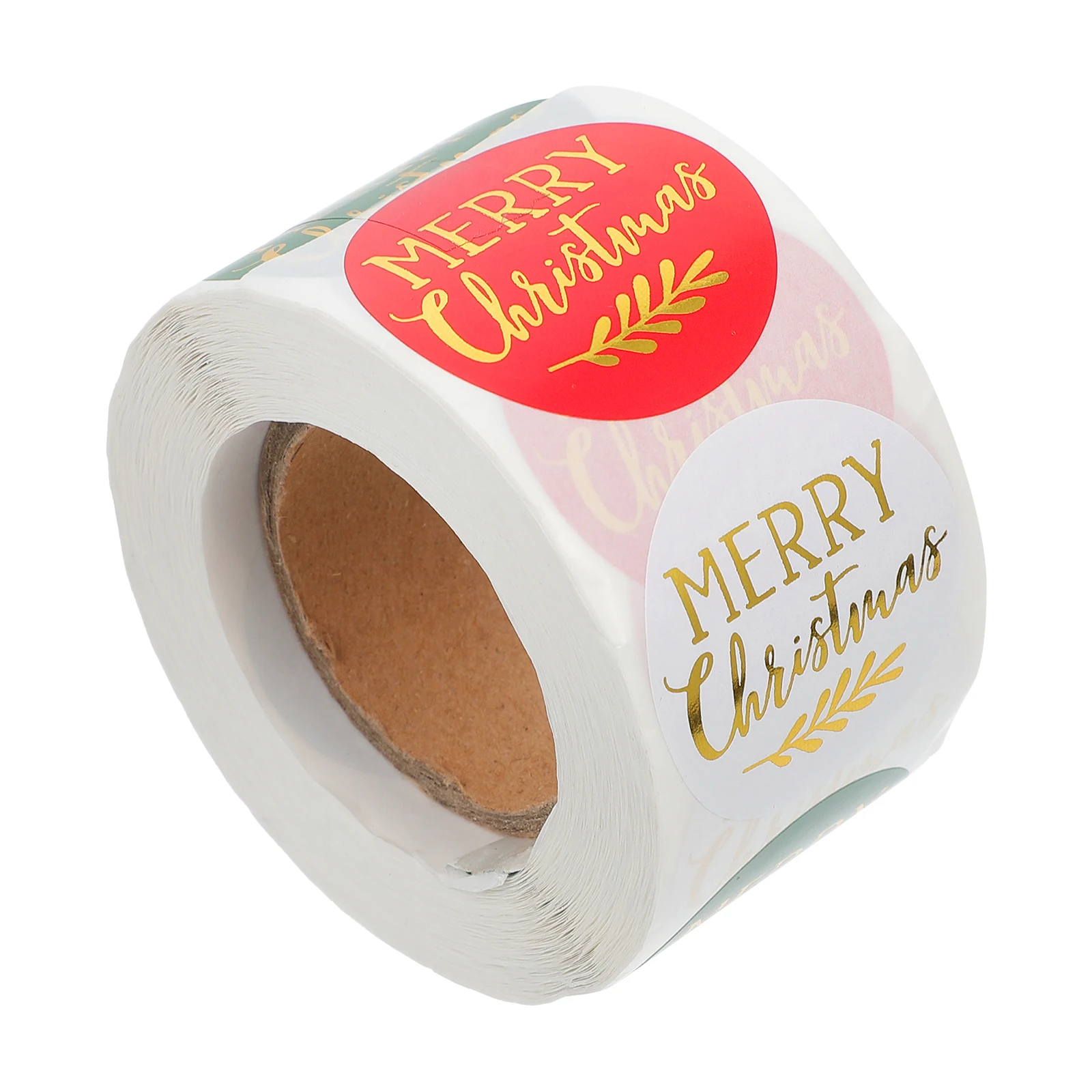 Christmas Adhesive Present Labels 1 Roll Round Gift Wrapping Sticker Seal Stickers For Xmas Party Favors Envelop Wrapping Paper