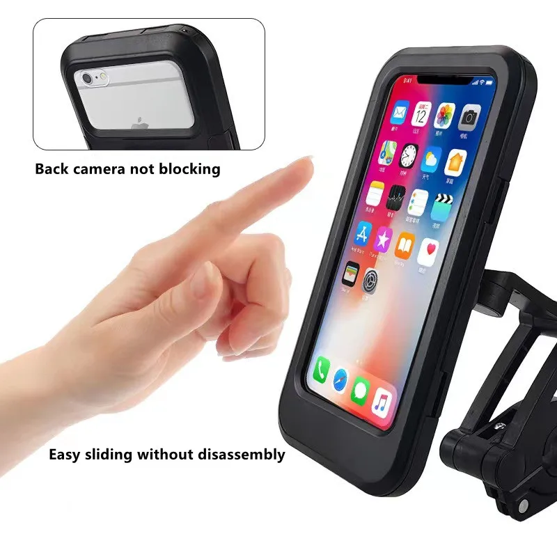 Motorcycle Cell Phone Holder For Rain Waterproof Anti Vibration Moto Bike Bicycle MTB Mobile Stand For iPhone Xiaomi Samsung