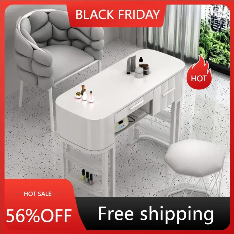 Minimalist Slate Nail Desk Marble Vanity Nordic Design Manicure Table Modern White Mesa De Manicure Salon Furniture YX50MT