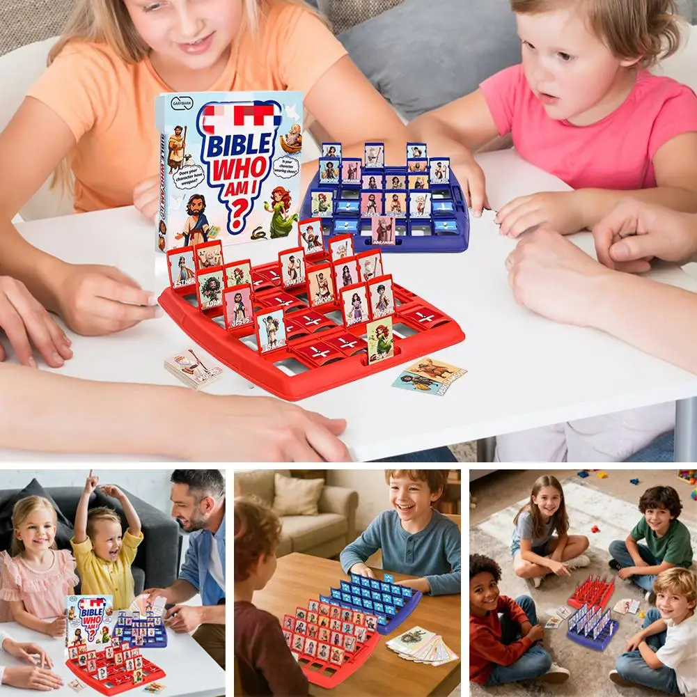 Indovina chi sono Gioco da tavolo Interazione genitore-figlio Giocattolo Ragionamento logico Puzzle per bambini Indovina me il mio personaggio Scacchiera