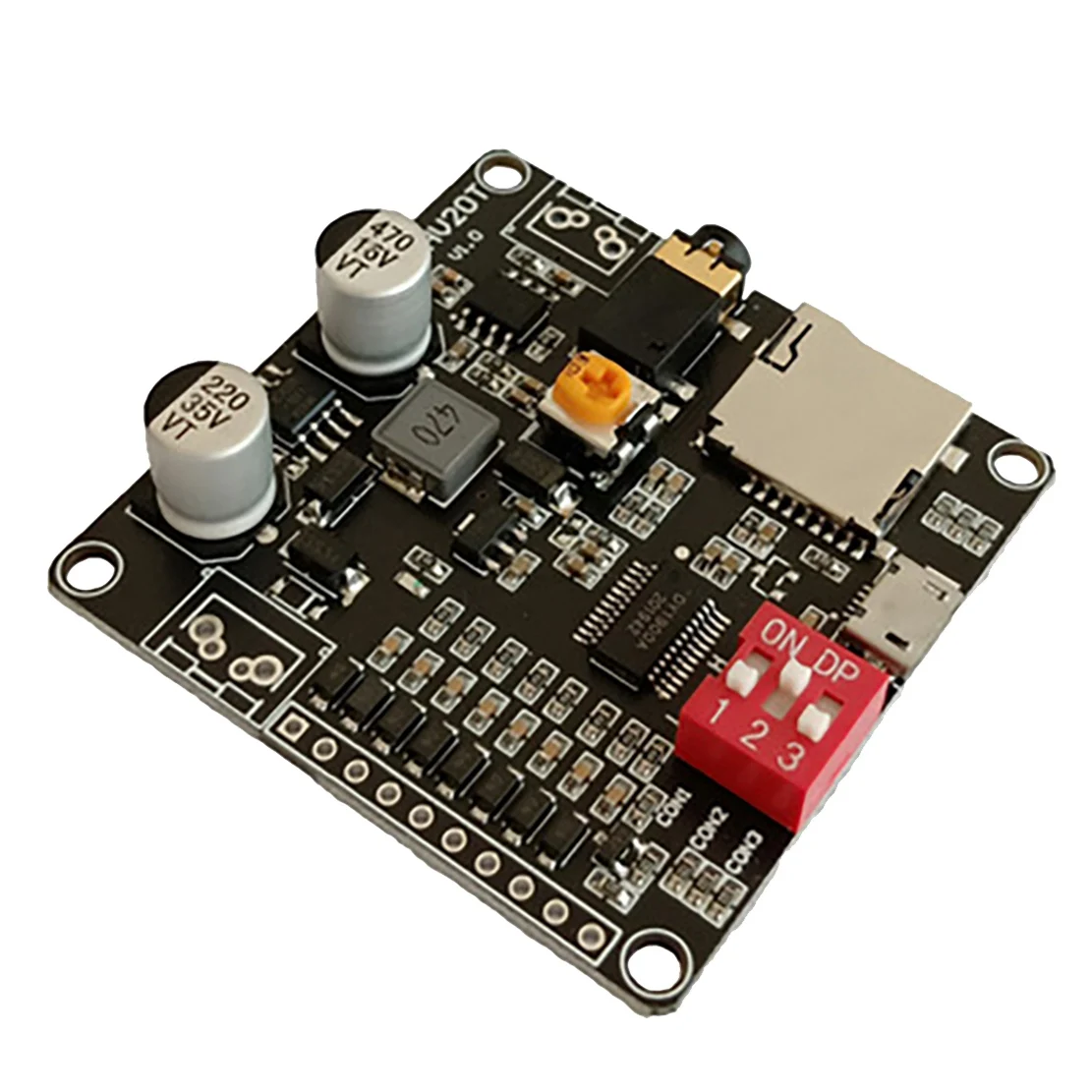 ABNP DY-HV20T Sprachwiedergabemodul 12V/24V Netzteil 10W/20W Verstärker Unterstützung Micro-SD-Karte MP3-Musik-Player für