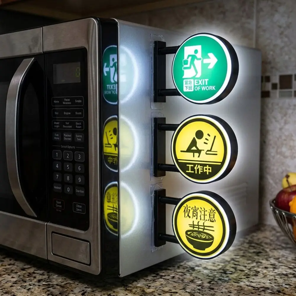 Plastic LED Light Refrigerator Magnet Mini Vintage Novelty Glowing Magnetic Advertising Sign Energy Saving Magnetic Base