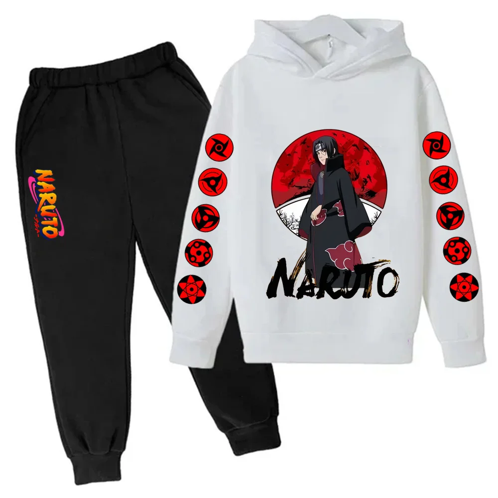 

New Naruto Graphic Print Hoodie Cartoon Peripheral Girls Boys Cosplay Pullover Set Autumn Casual Sportswear Hot Sale Hooded Set