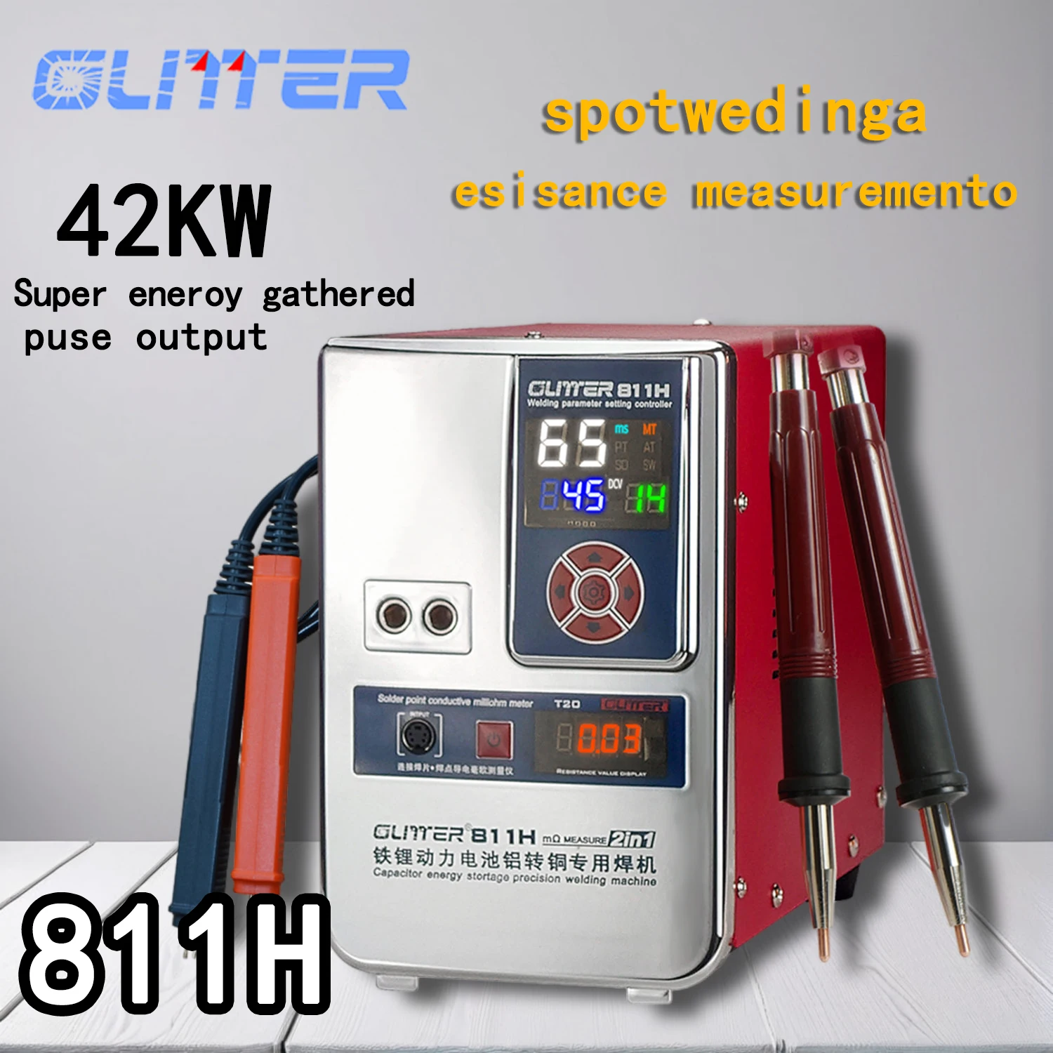 811H Energy Storage Battery Spot Welding Machine 42KW 7000A Max Weld 0.45mm Copper Lithium for Outdoor Power Supply Battery