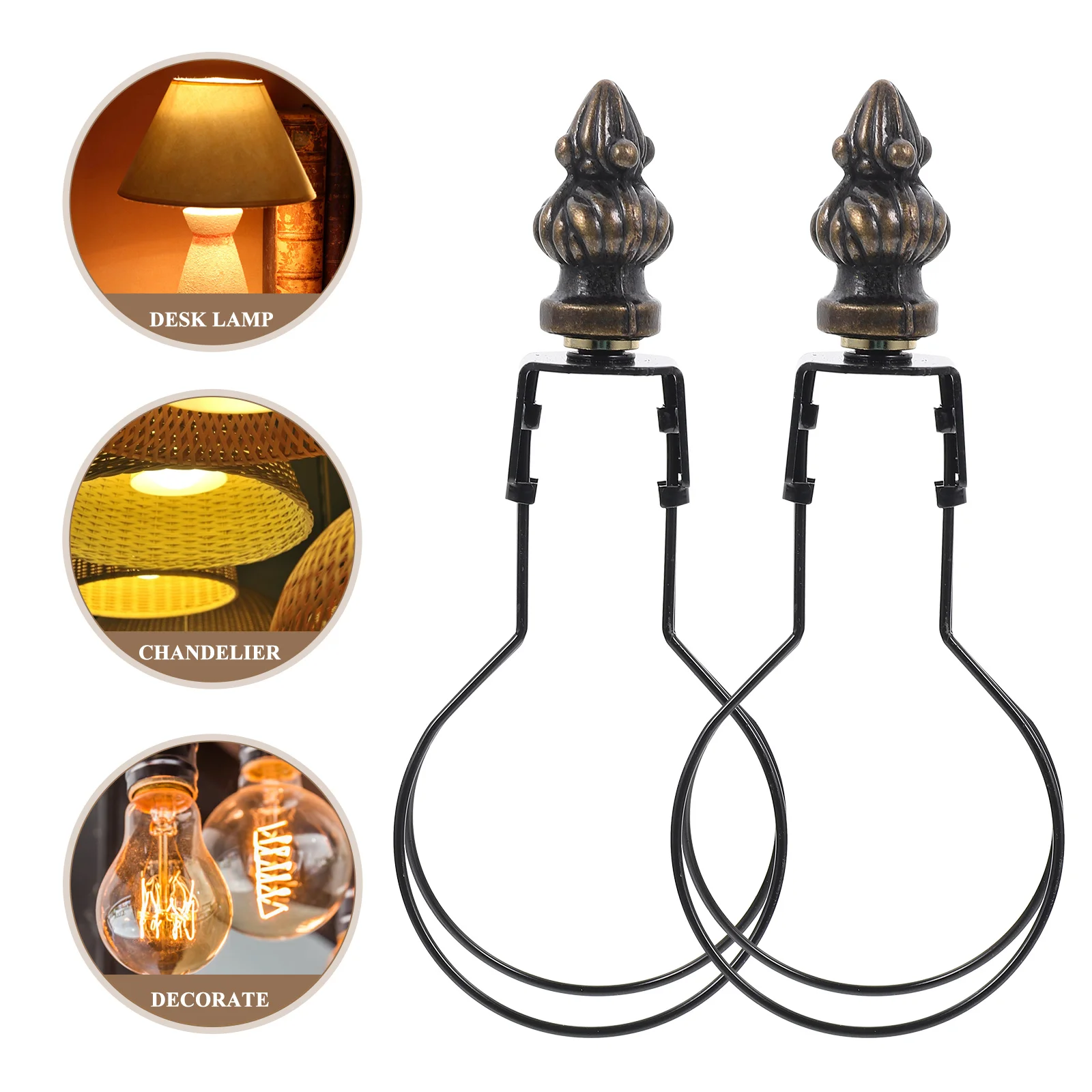 

2 Sets Shade Light Clip Adapter Alloy Replacement Parts Lamp Shade Light Bulb Adapter Table Desk Bedside Lamps LED Bulb Tube