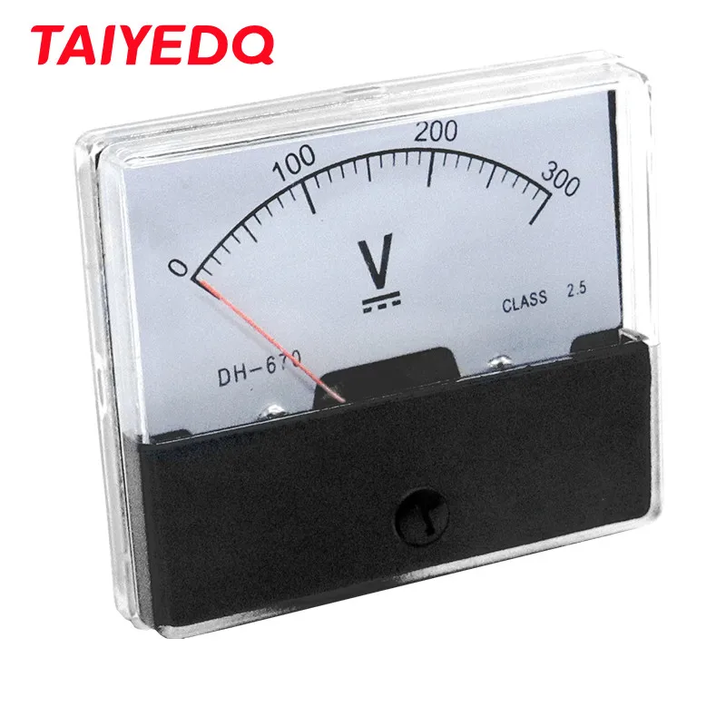 DH-670 DC 100 V 150 V 250 V 300 V 500 V Analoge Paneel Voltmeter Volt Pointer Type Meter Square70 * 60mm