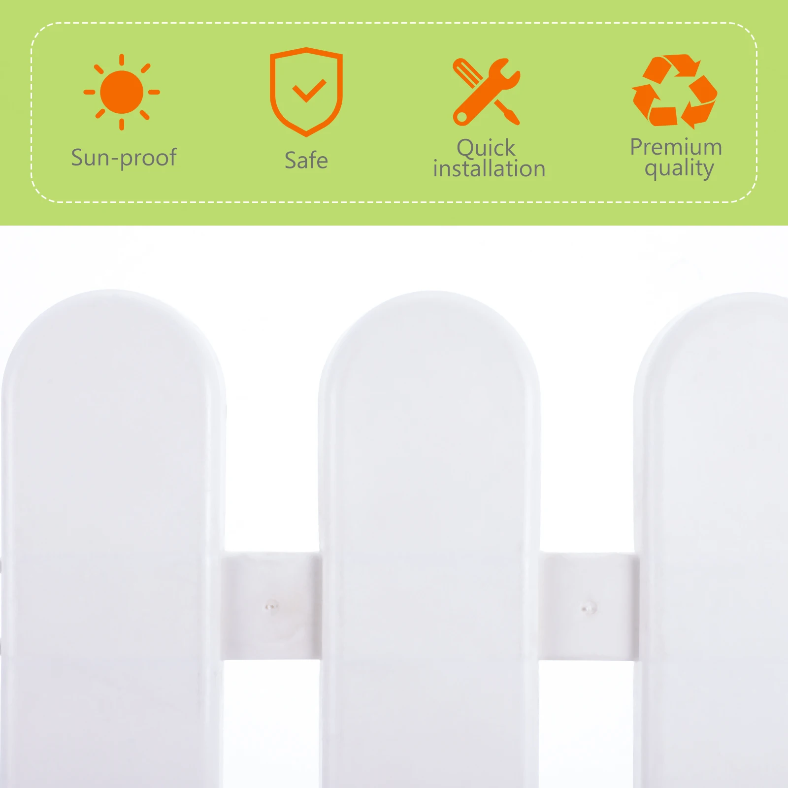 

8pcs White Plastic Garden Decorative Courtyard Fence Landscape Edging Fences Durable Weather Resistant Fence For Outdoor Garden