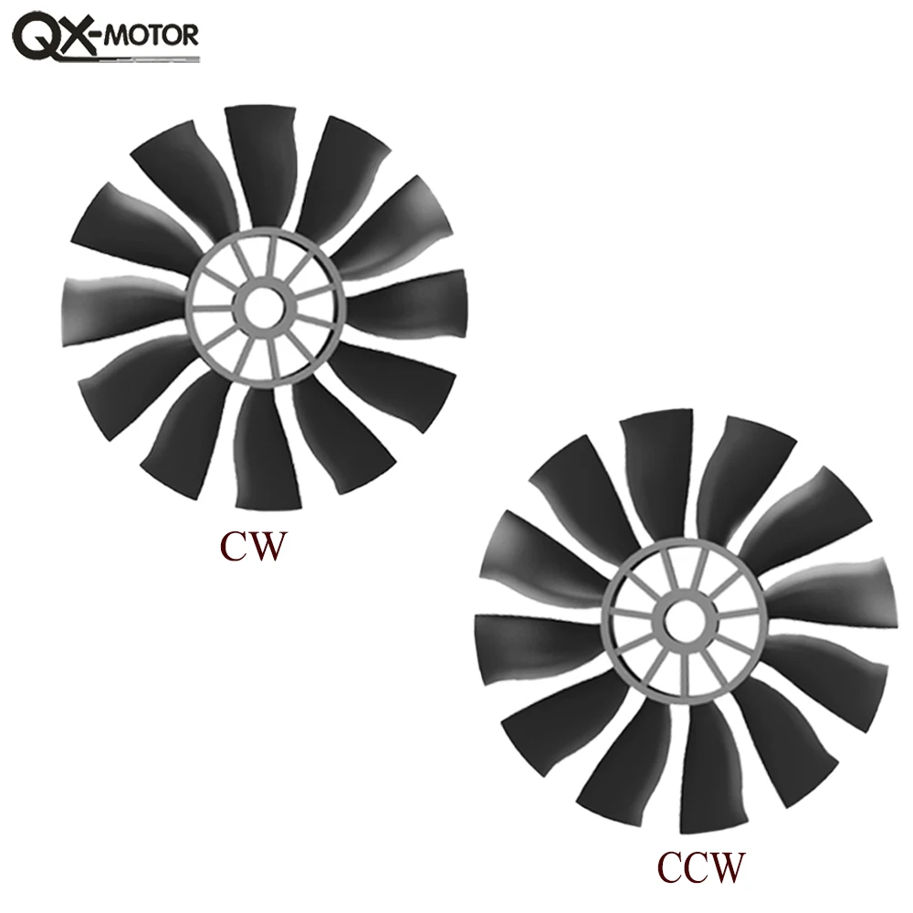 QX-MOTOR 50mm 12 Blades Fan Ducted EDF with Brushless Motor 3-4S for FMS RC Plane EDF RC Helicopter RC Airplane