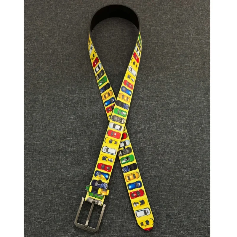 

Желтый поясной ремень в стиле панк с контрастными цветами, в американском стиле, универсальный аксессуар для одежды, подарок для мужчин