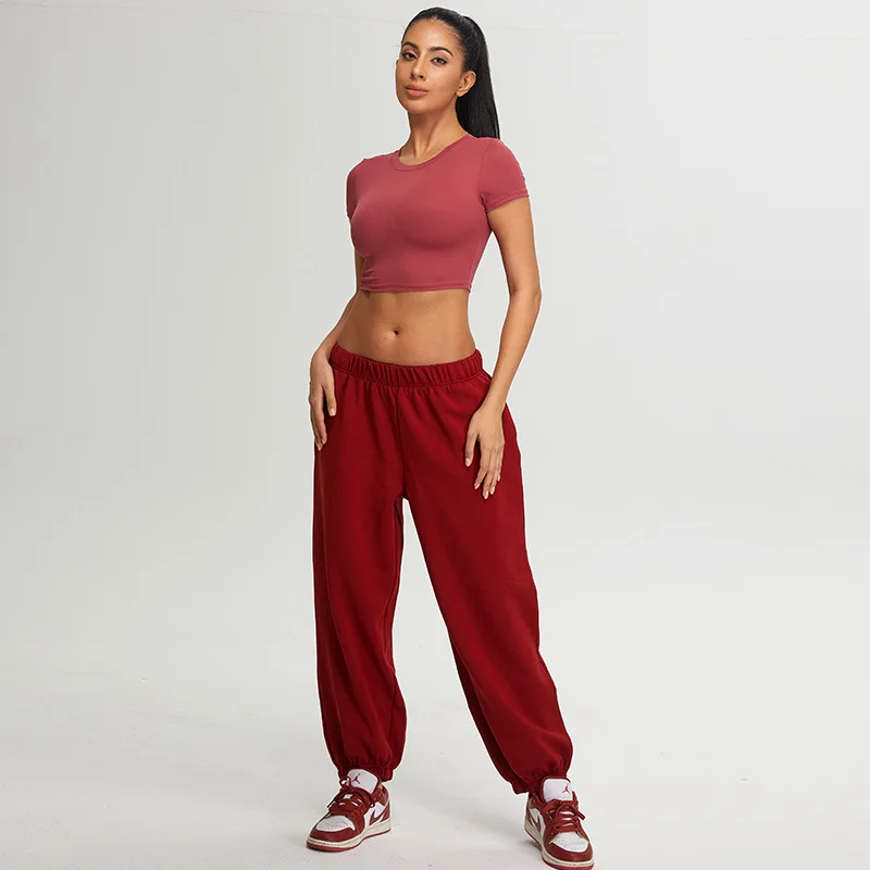 

Fitness Set Women's Slim Fit Short Sleeved Yoga T-shirt Top Modal Sports Pants Tracksuit Women 2 Piece Sets Womens Outfits