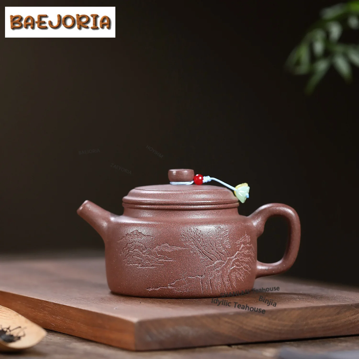 

290ml Classic Yixing Purple Clay Teapots Handmade De Zhong Pot Raw Ore Peach Blossom Mud Kettle Zisha Tea Set Accessories Craft