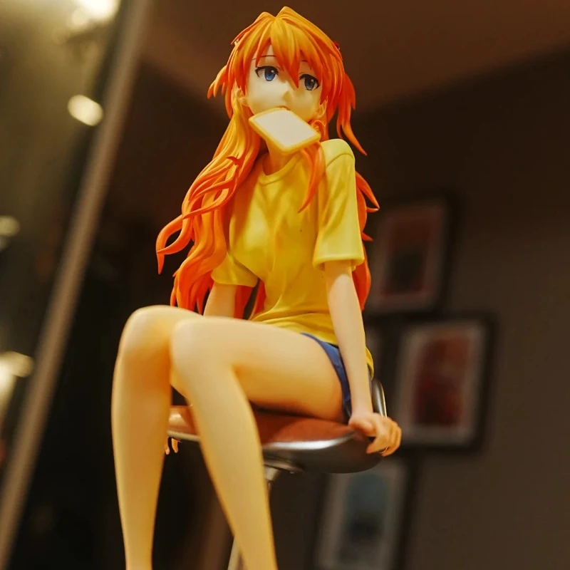 إيفا 1/6 Asuka الخبز نسخة 24 سنتيمتر عمل أرقام بولي كلوريد الفينيل يجلس تمثال بيشوجو نموذج أنيمي لعبة حالة الكمبيوتر ديكور تحصيل هدية