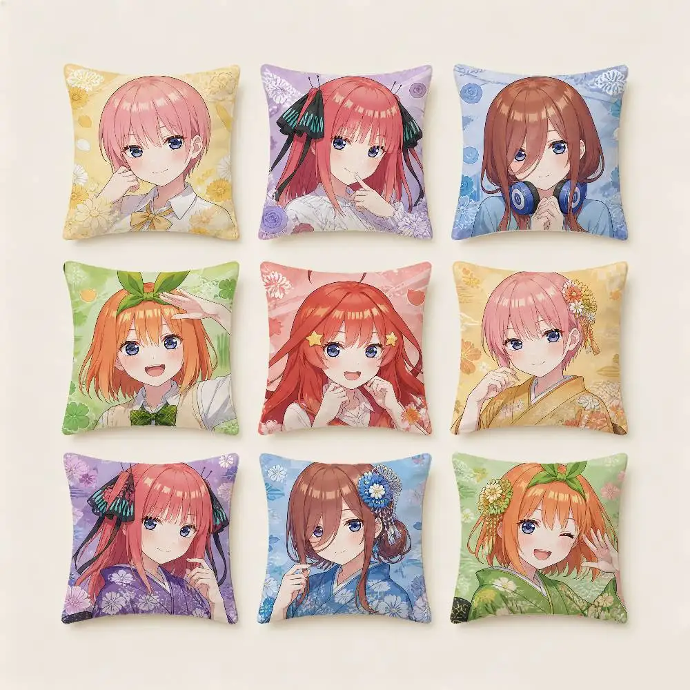 The Quintessential Quintuplets Pillow Case Fashion Square Pillowcase Bedroom Sofa Room Ins Decoration Leisure