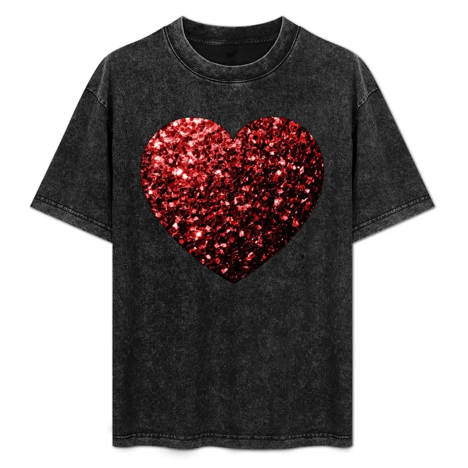 

Glamour Red Glitter faux sparkles T-Shirt man t shirt cotton high quality t shirt men 100% cotton luxury brand T-Shirt