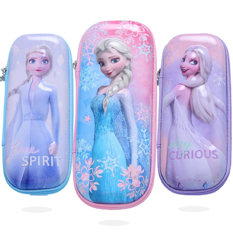 Disney Frozen Elsa Princess Pencil Case MINISO Anime Cartoon Cute School Supplies Fashion Cosmetic Bag Girl&Child Holiday Gifts