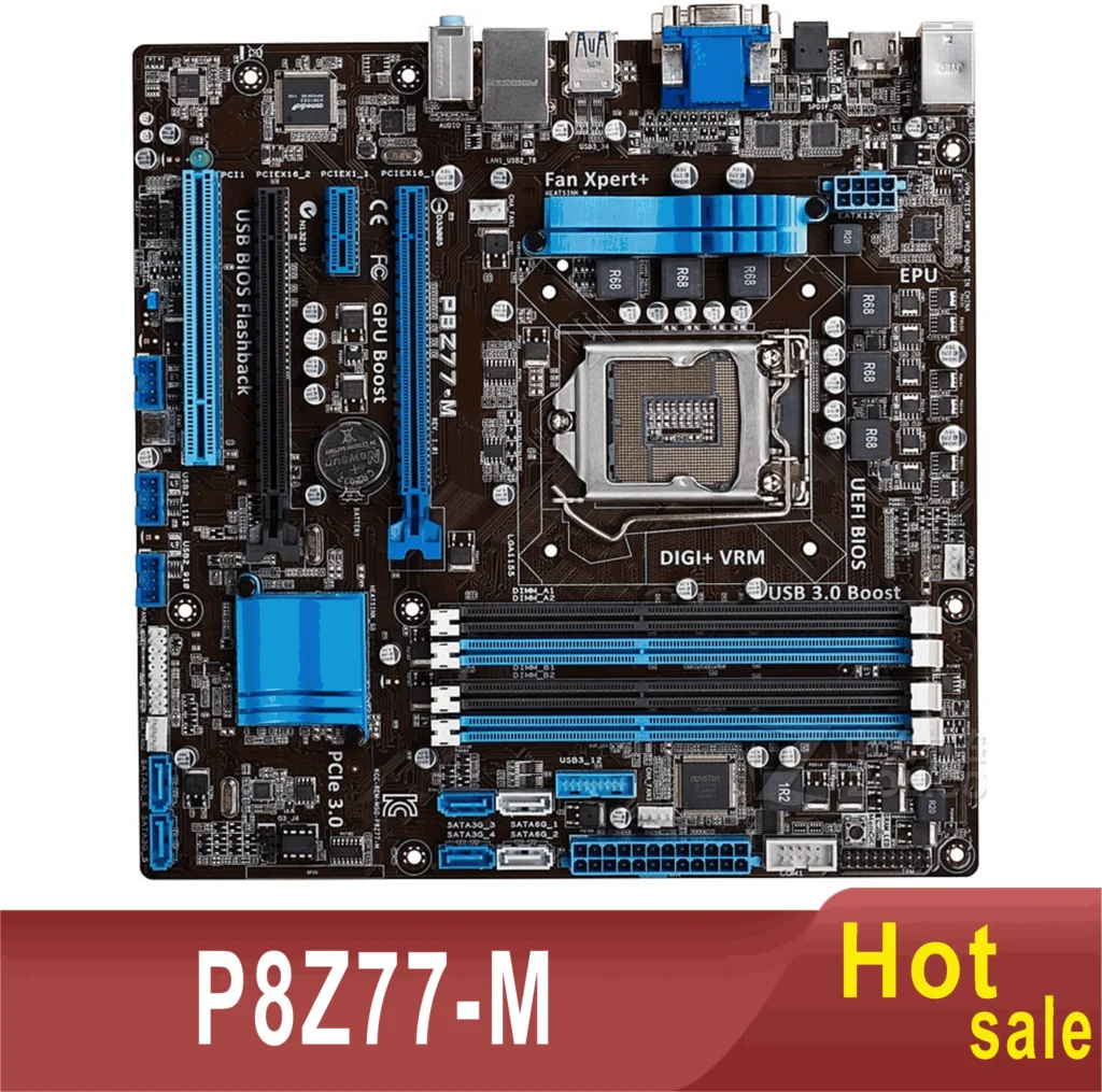 P8Z77-M 32GB PCI-E3.0 DVI VGA HDMI LGA 1155 DDR3 Micro ATX Z77 100% Tested Fully Work