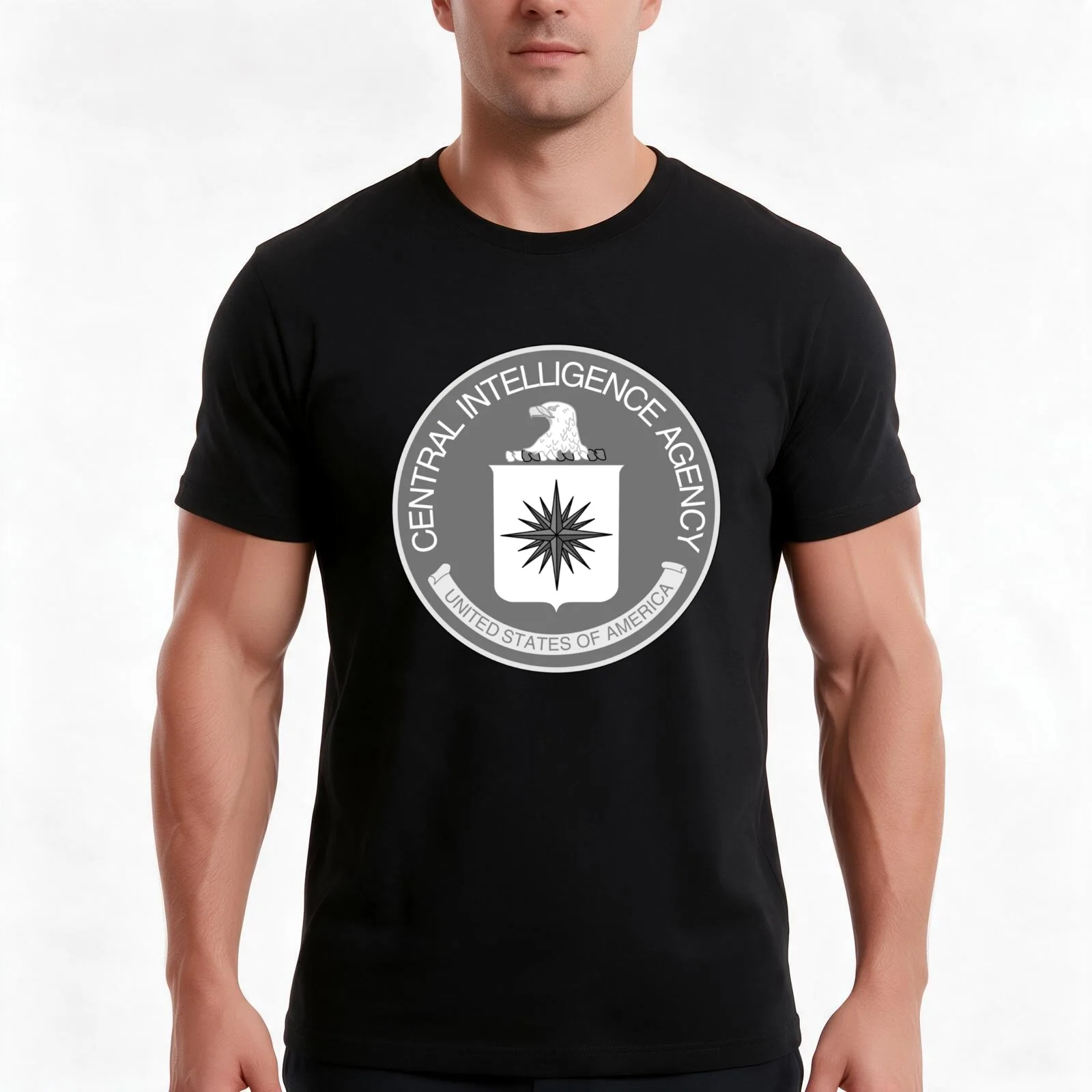 Central Intelligence Agency Logo T-Shirt Summer Casual Cotton Tee Oversized Streetwear Tops Vintage Graphic Print